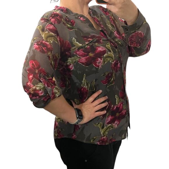 Kut From The Kloth SMALL Sinclaire Button Front Blouse - Stitch Fix Roll Tab - Picture 4 of 11